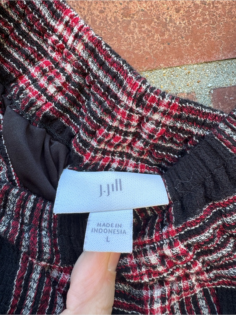 J. Jill Black & Pink Plaid Midi Skirt - Picture 2 of 7